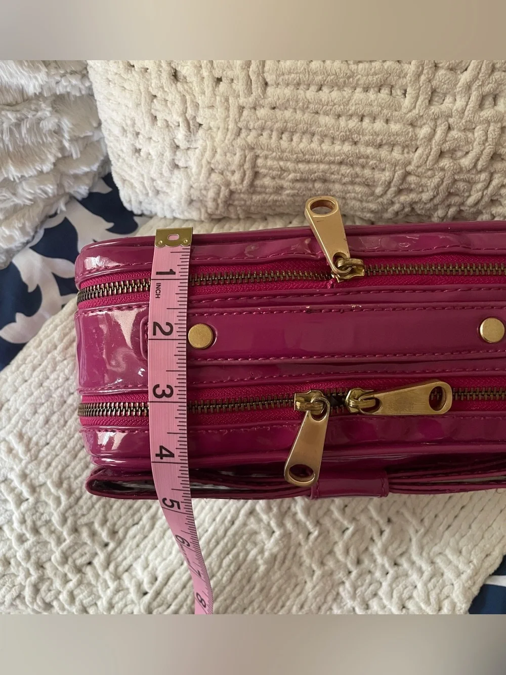 ZAC Zac Posen Patent Cosmetic Case / Makeup Bag – Fuchsia